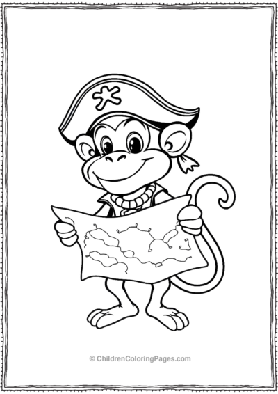 A-cartoon-monkey-dressed-as-a-pirate Free PDF Printable