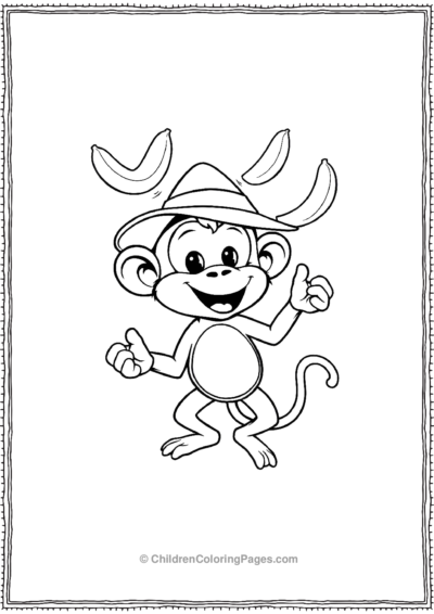 A-cartoon-monkey-wearing-a-hat Free PDF Printable