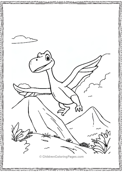 A Cartoon Pterodactyl Holding A Big Smile Free PDF Printable