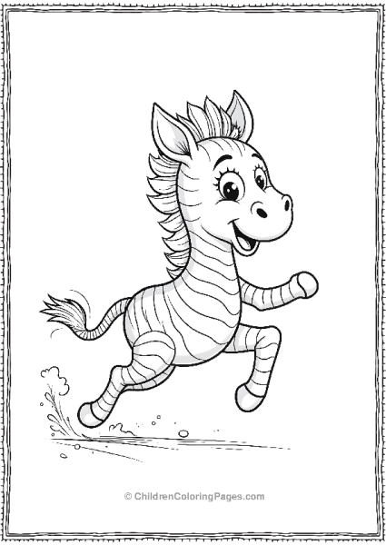 A Cute Zebra Running A Race Free PDF Printable