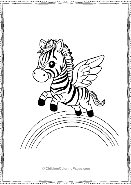 A Cute Zebra With Magical Wings Free PDF Printable