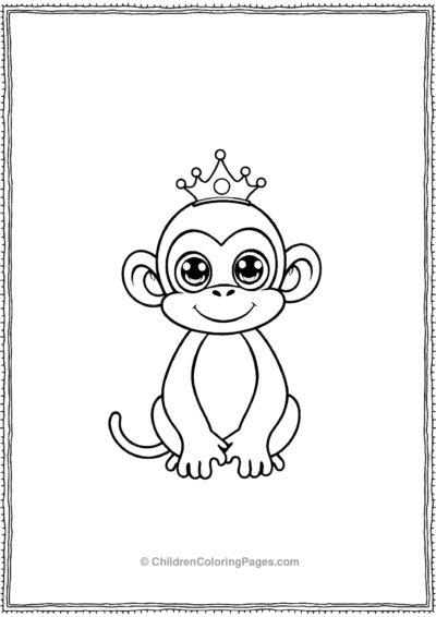 A-kawaii-monkey-with-big-eyes Free PDF Printable