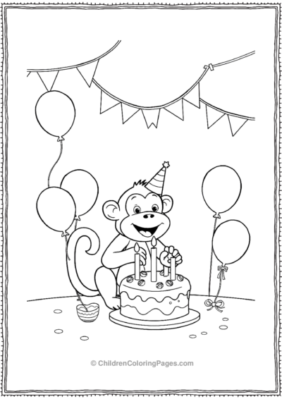 A-monkey-at-a-birthday-party Free PDF Printable