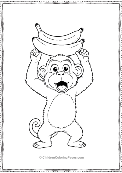 A-monkey-balancing-a-stack-of-bananas-on-its-head Free PDF Printable