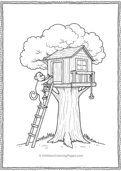 A-monkey-building-a-treehouse Free PDF Printable