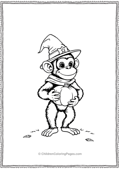 A-monkey-dressed-for-Halloween Free PDF Printable