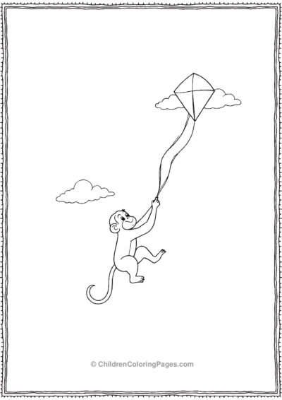 A-monkey-flying-a-kite Free PDF Printable