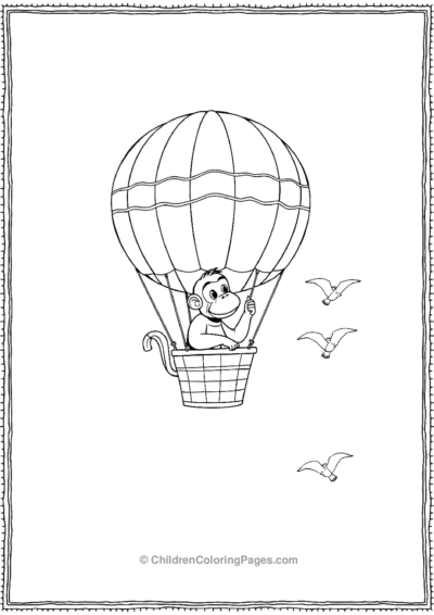 A-monkey-in-a-hot-air-balloon Free PDF Printable