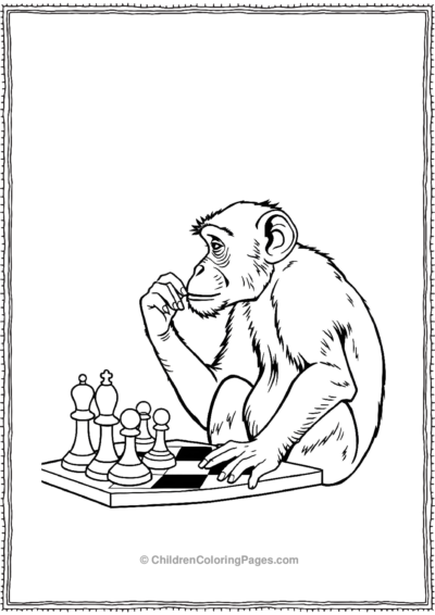 A-monkey-playing-chess Free PDF Printable