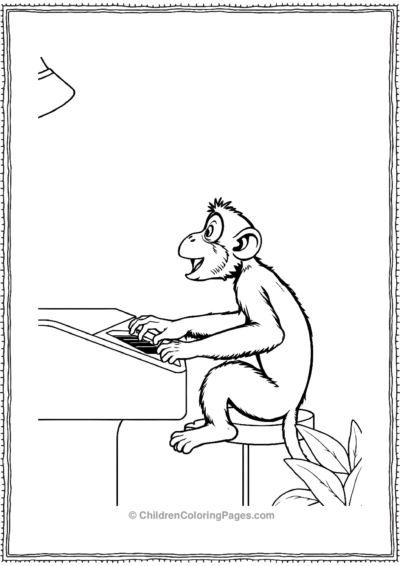 A-monkey-playing-the-piano Free PDF Printable