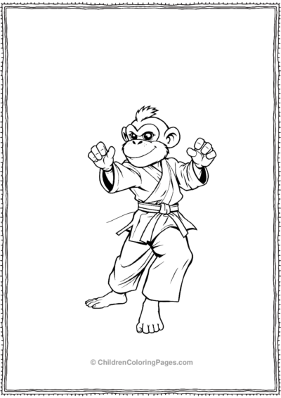 A-monkey-practicing-karate Free PDF Printable