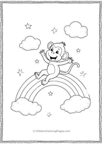 A-monkey-sliding-down-a-rainbow Free PDF Printable