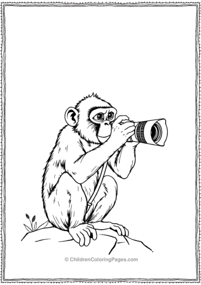 A-monkey-taking-photographs Free PDF Printable