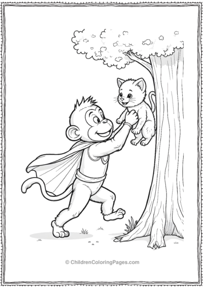 A-monkey-wearing-a-superhero-costume Free PDF Printable