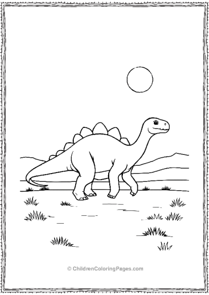 A Friendly Giganotosaurus Walking Across A Plain Free PDF Printable