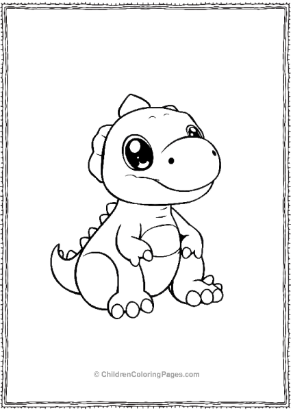 Allosaurus Baby Sitting Down Free PDF Printable