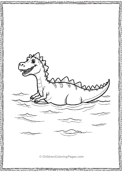 Allosaurus Crossing A River Free PDF Printable