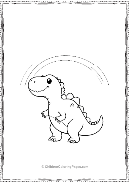 Allosaurus Dancing Under A Rainbow Free PDF Printable