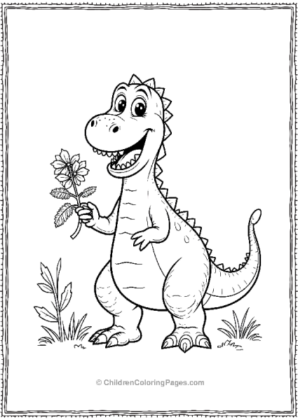 Allosaurus Eating Plants Free PDF Printable