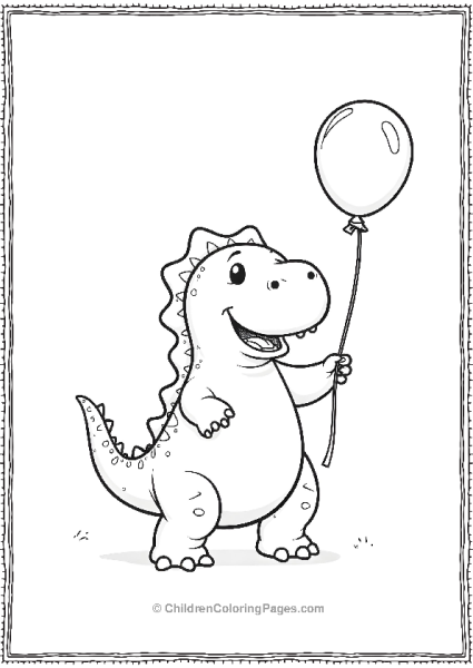 Allosaurus Holding A Baloon Free PDF Printable