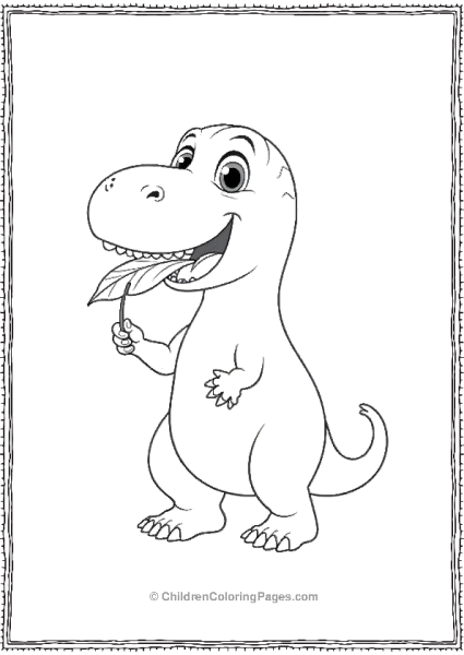 Allosaurus Holding A Leaf In Its Mouth Free PDF Printable