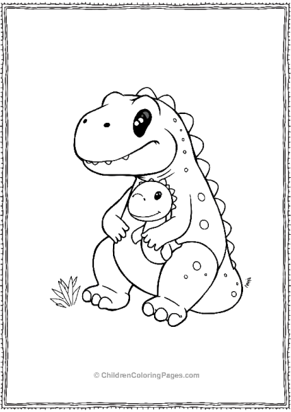 Allosaurus Hugging A Tiny Plush Toy Free PDF Printable