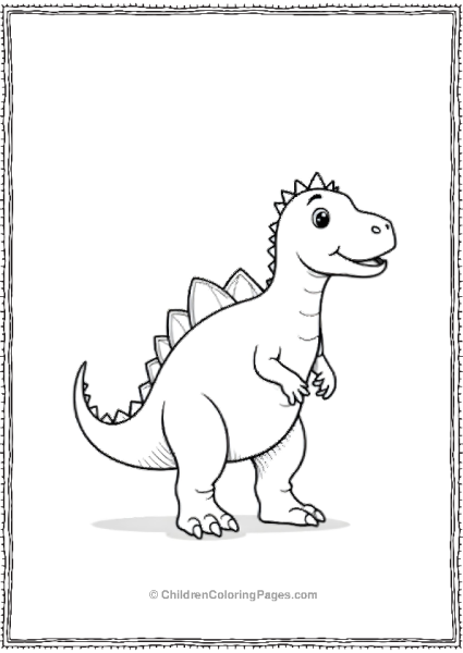 Allosaurus Outilne Simple To Color Free PDF Printable