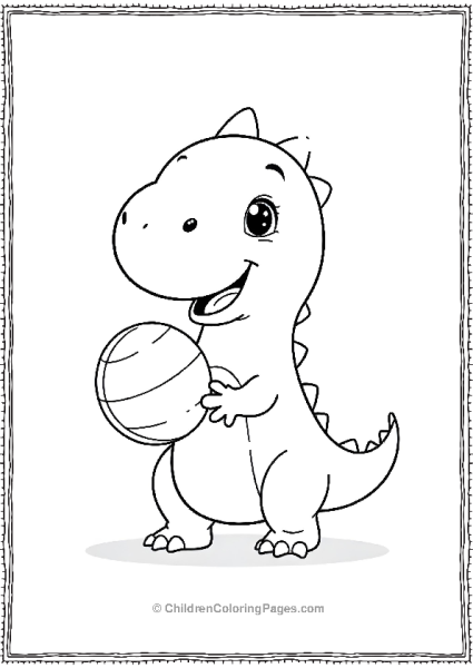 Allosaurus Playing With Ball Free PDF Printable