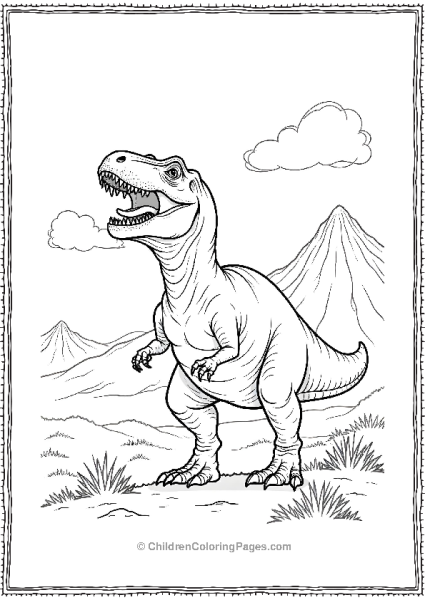 Allosaurus Roaring At The Sky Free PDF Printable