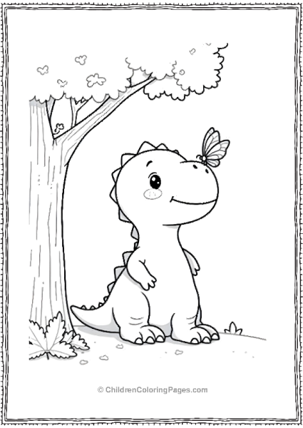 Allosaurus Sitting Under Tree Free PDF Printable