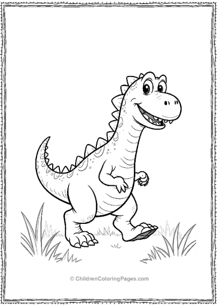 Allosaurus Smiling And Running Free PDF Printable