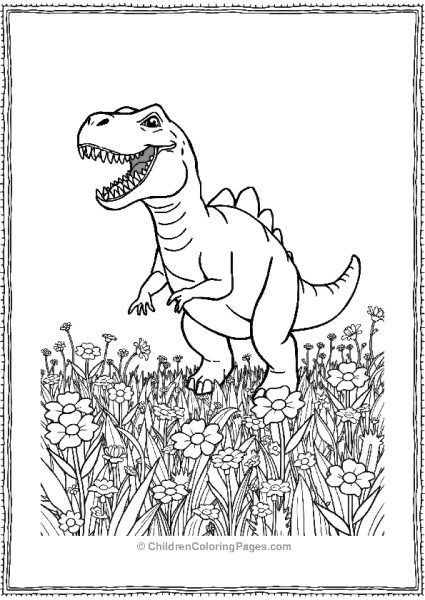 Allosaurus Walking Through A Field Free PDF Printable