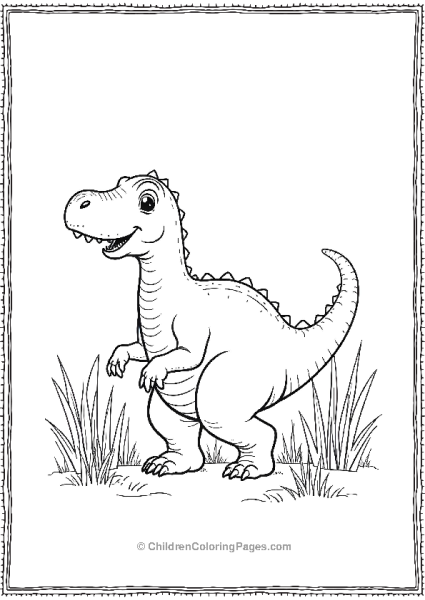 Allosaurus Walking Through Tall Grass Free PDF Printable