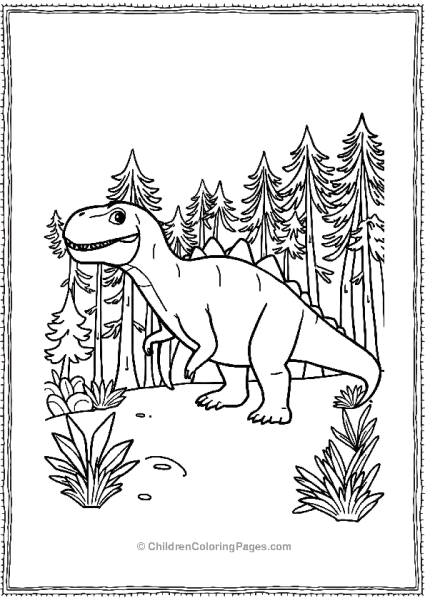 Allosaurus With Fun Forest Free PDF Printable