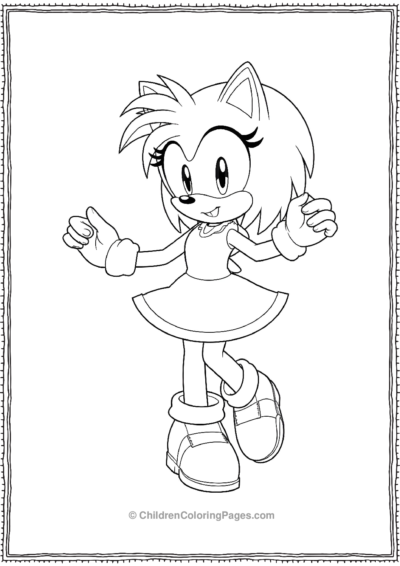 Amy Rose Dancing With Sonic Free PDF Printable