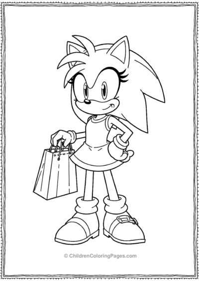 Amy Rose From Sonic Shopping For New Outfits Free PDF Printable