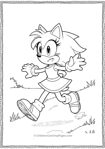 Amy Rose Skipping Down A Path Free PDF Printable