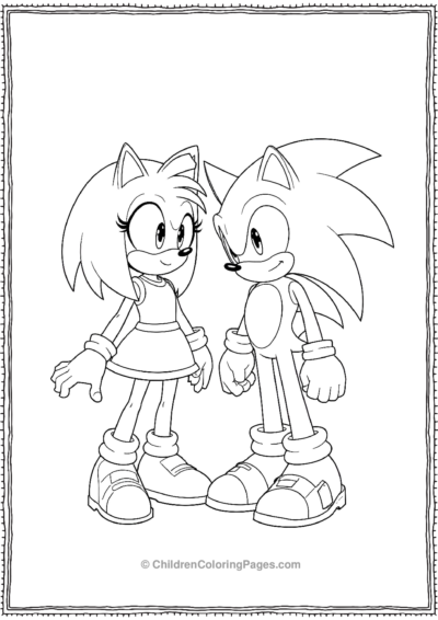 Amy Rose And Sonic Painting A Picture Free PDF Printable