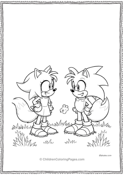 Amy-Rose-and-Tails-Playing-in-a Free PDF Printable