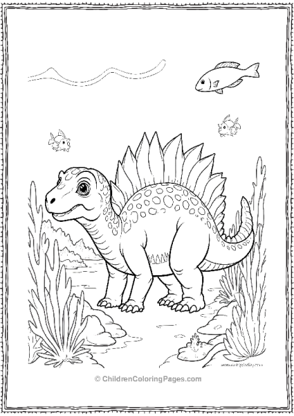 An Ankylosaurus Exploring An Underwater World Free PDF Printable