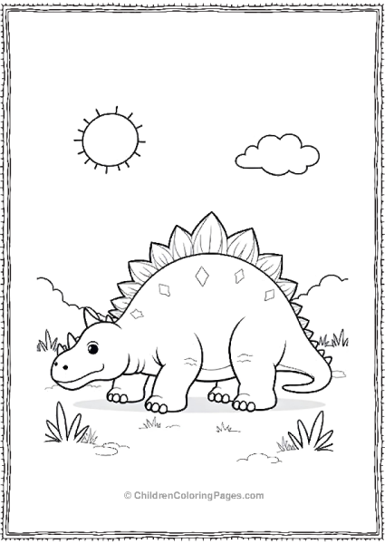 An Ankylosaurus Resting In A Small Field Free PDF Printable