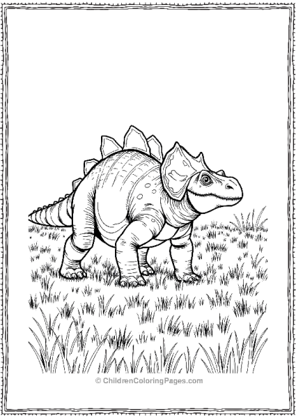 An Ankylosaurus Standing In A Field  Free PDF Printable