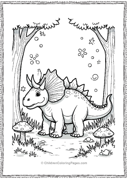 An Ankylosaurus Standing In A Magical Forest Free PDF Printable