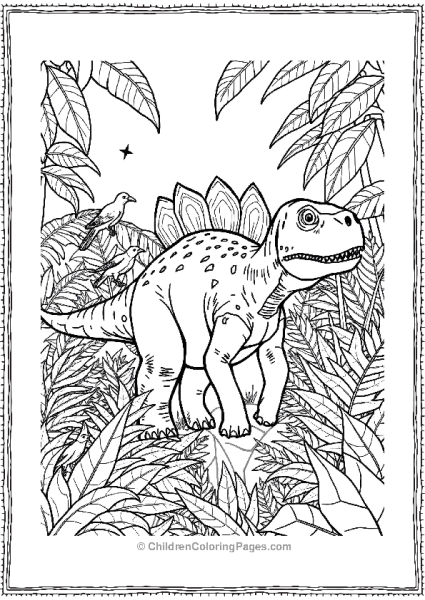 An Ankylosaurus Standing In A Prehistoric Jungle Free PDF Printable