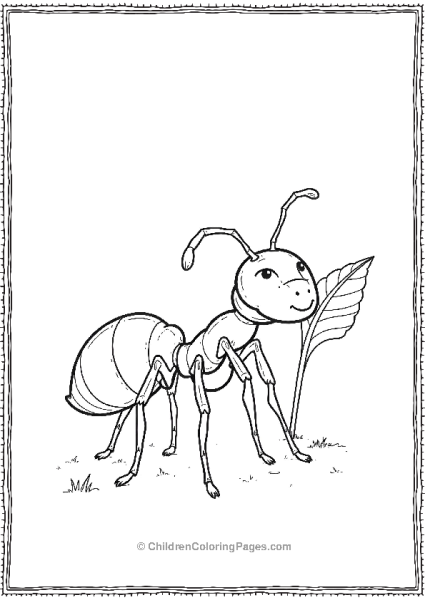 An Ant Outline Next To A Small Leaf Simple And Easy Free PDF Printable