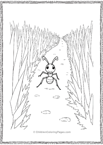 An Ant Running Through A Maze Of Grass Blades Free PDF Printable