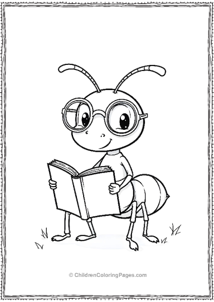 An Ant Wearing Glasses And Reading A Tiny Book In A Car Free PDF Printable