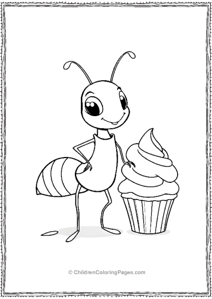 An Ant With A Mini Apron Beside A Cupcake Free PDF Printable