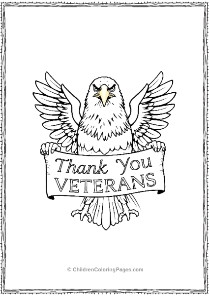 An Eagle Holding Veteran Day Banner Free PDF Printable