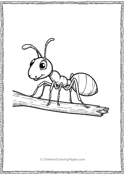 An Outline Of An Ant On A Twig With Minimal Background Free PDF Printable